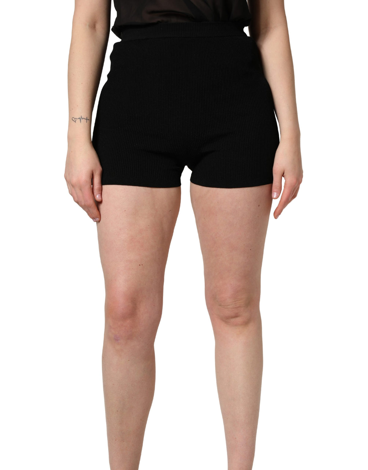 Dolce & Gabbana Black Viscose High Waisted Hot Pants Women's Shorts