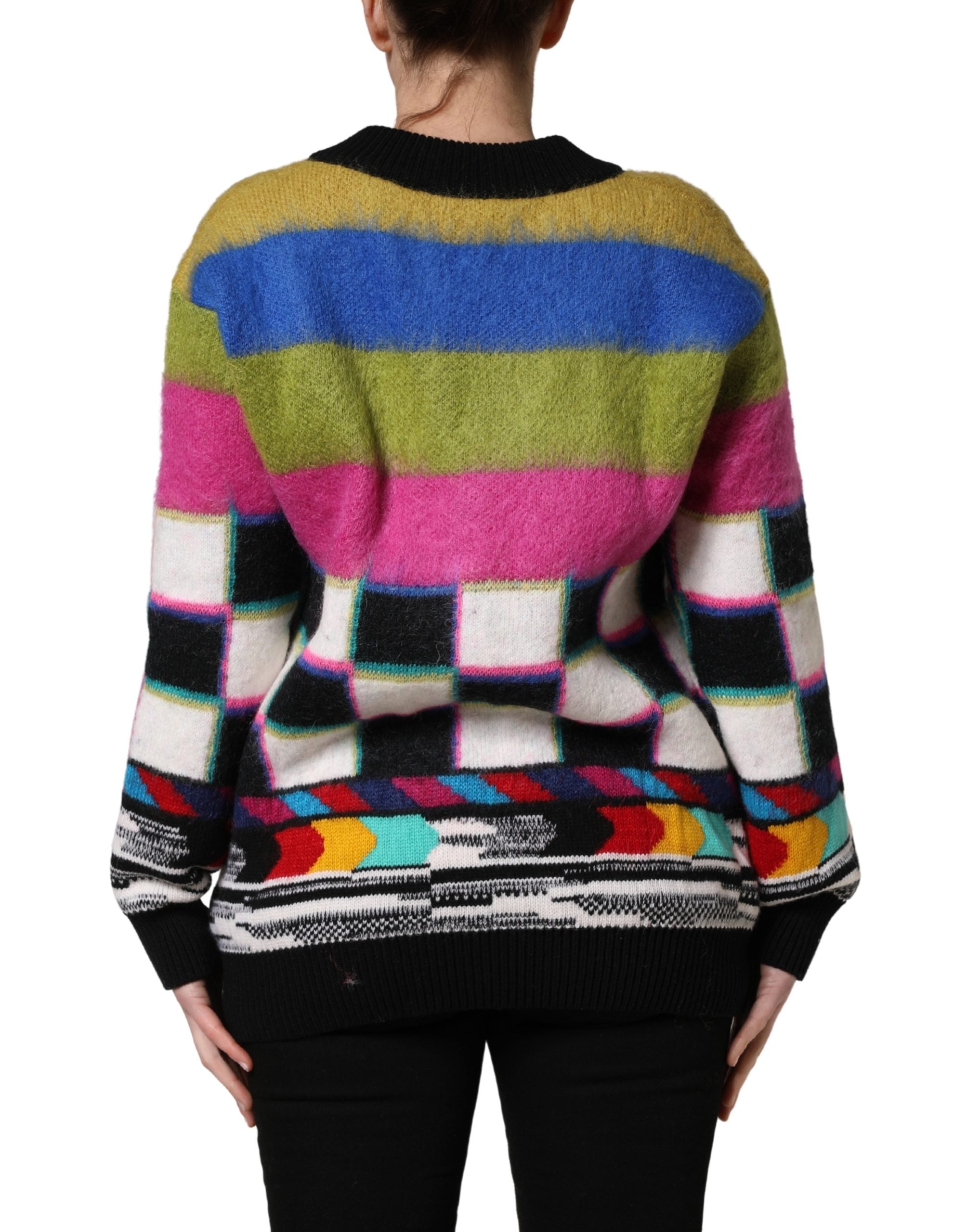Dolce & Gabbana Multicolor Stripes V-neck Pullover Women's Sweater