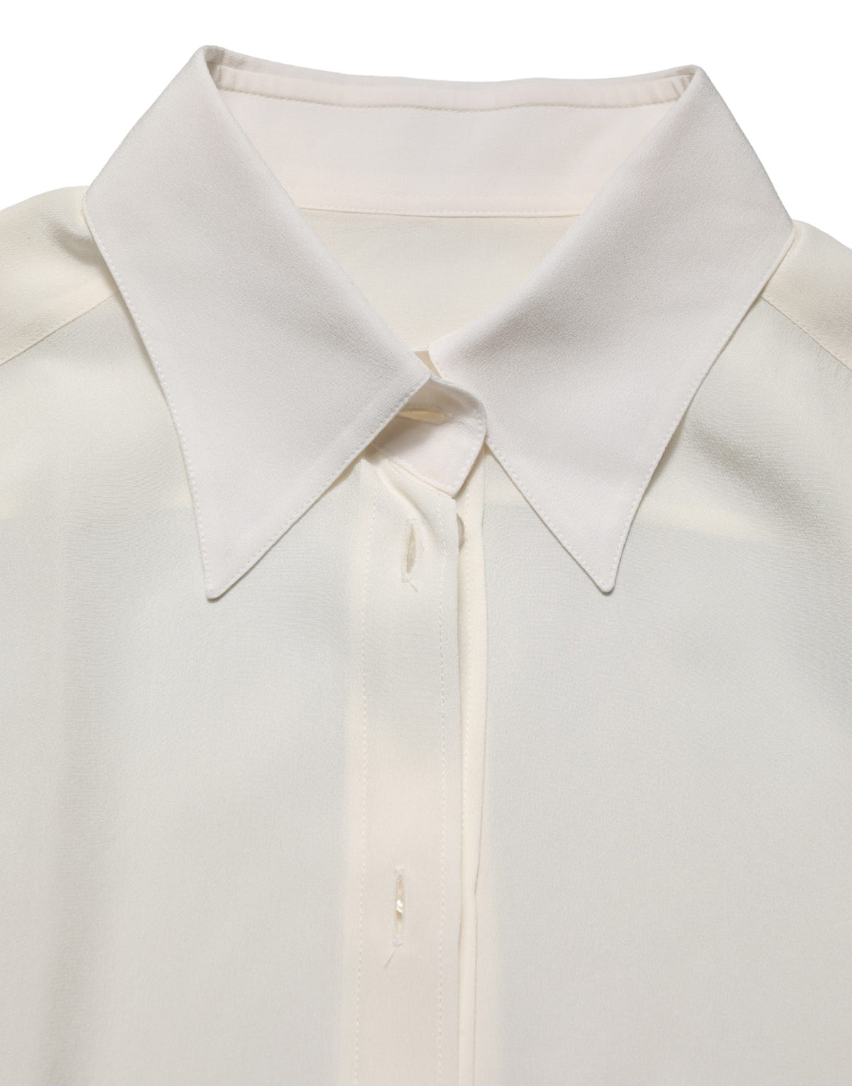 Dolce & Gabbana Off White Collared Long Sleeves Blouse Women's Top