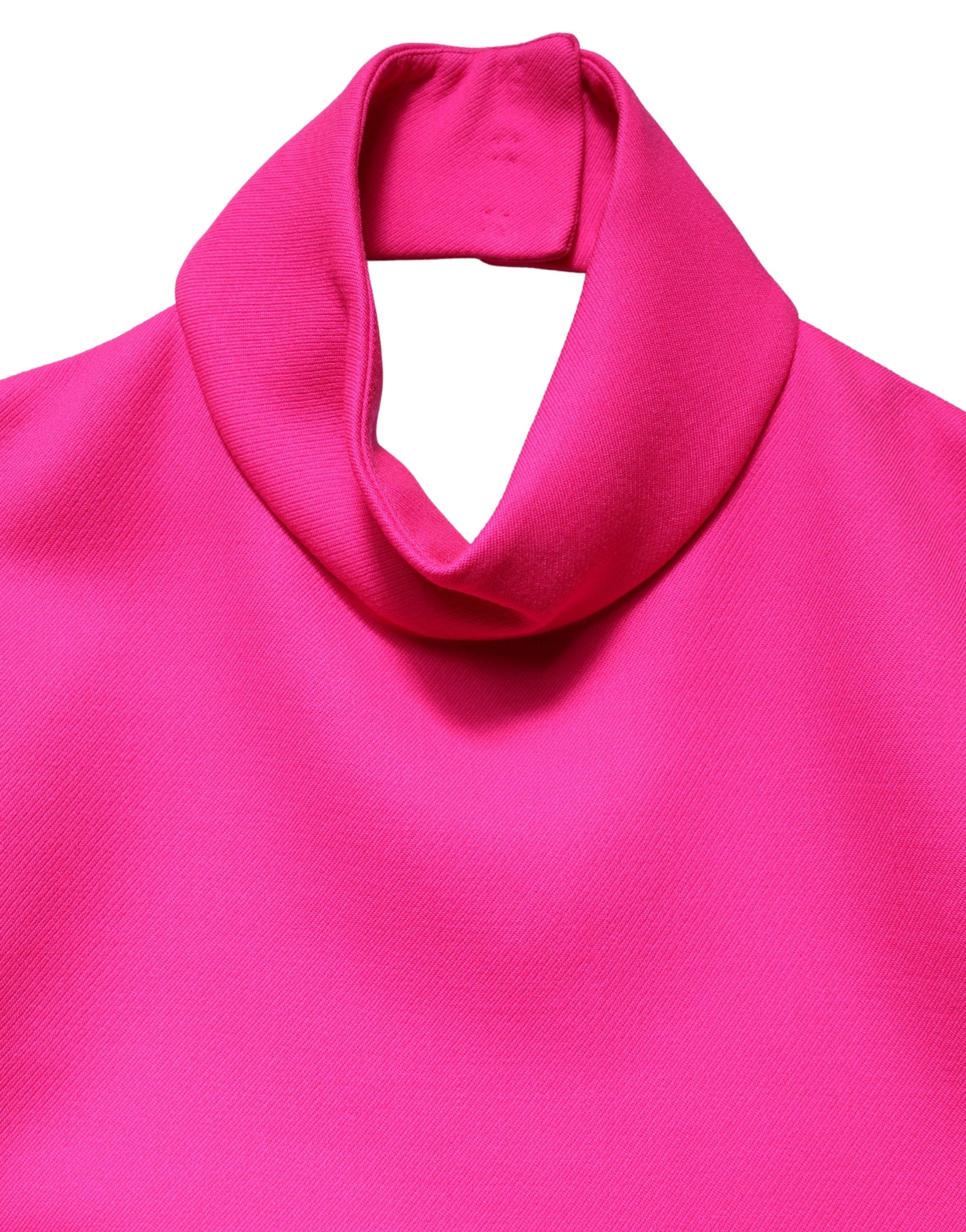 Dolce & Gabbana Hot Pink Wool Backless Sleeveless Tank Women's Top