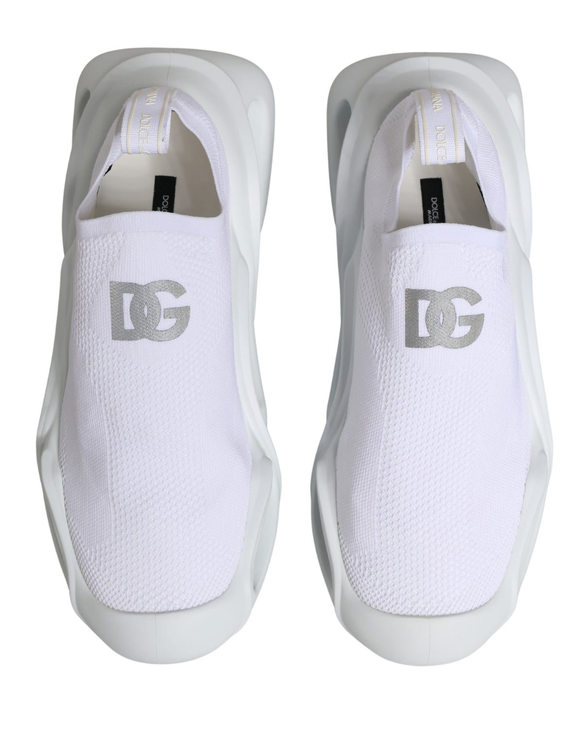 Dolce & Gabbana White Slip On Wave Low Top Sneakers Women's Shoes