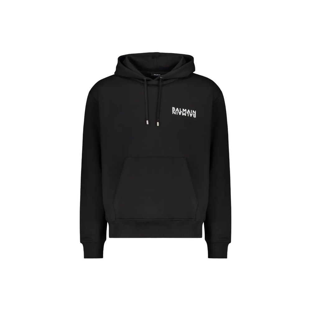 Balmain Black Cotton Men's Hoodie