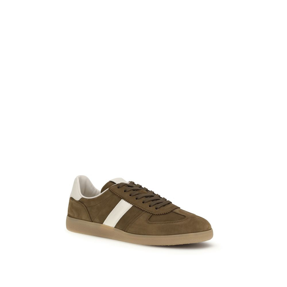 Tom Ford Brown Calf Leather Bos Taurus Low Top Men's Sneakers