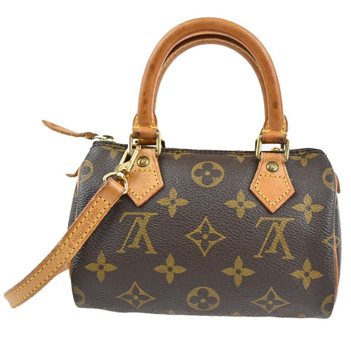 Louis Vuitton Mini Speedy Brown Canvas Handbag (Pre-Owned)