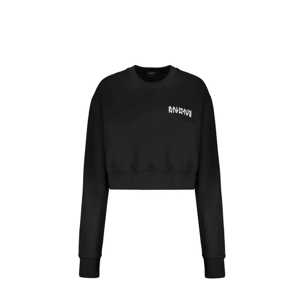 Balmain Black Cotton Women's Sweatshirt
