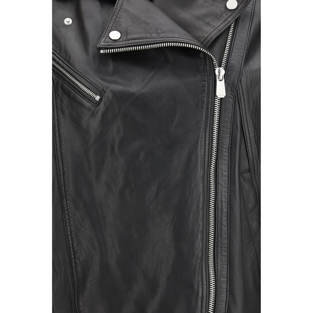 PINKO Black Lambskin Leather Women's Jacket