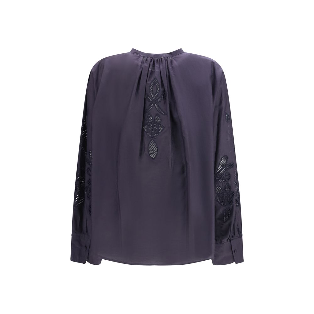 Forte_Forte Blue Cotton Pattern Women's Shirt