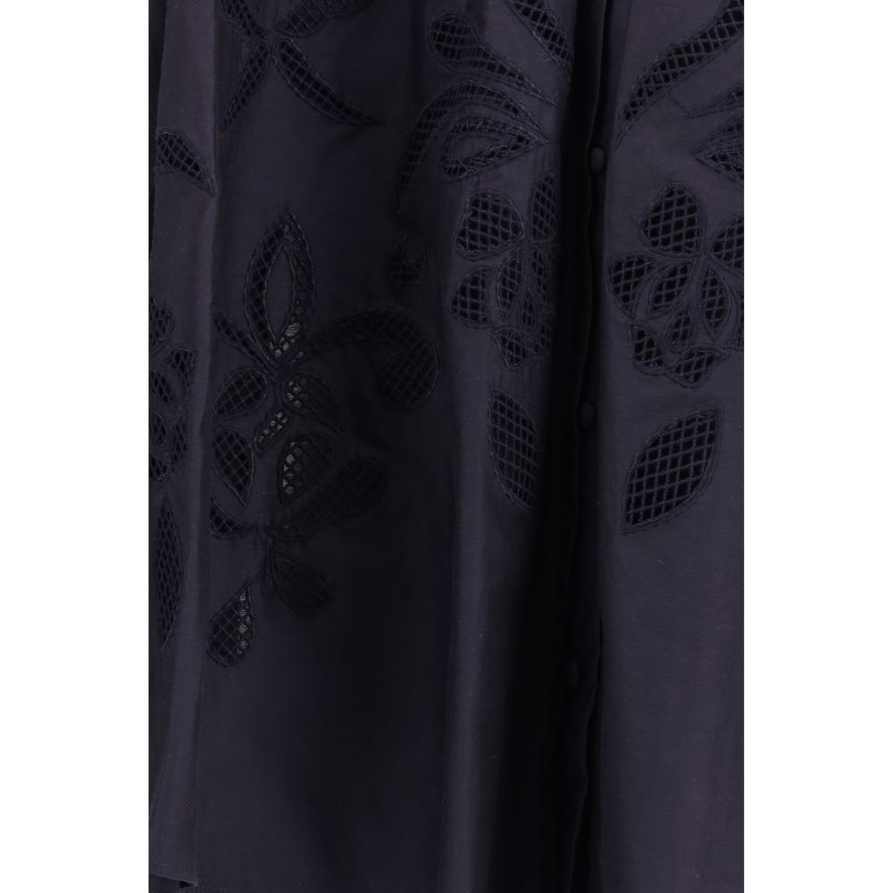 Forte_Forte Blue Cotton Pattern Women's Shirt