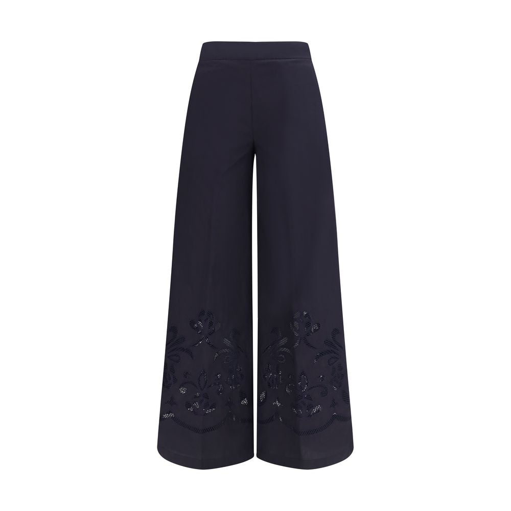 Forte_Forte Blue Cotton Casual Women's Pants