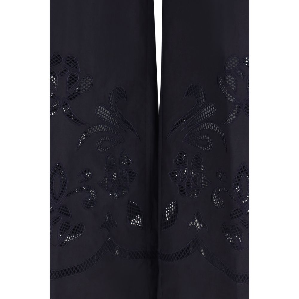 Forte_Forte Blue Cotton Casual Women's Pants