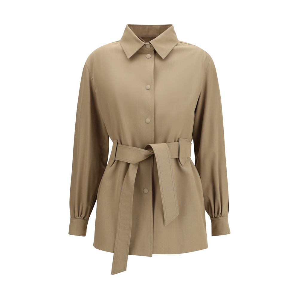 Max Mara Brown Wool Oves Aries Sleeveless Women's Jacket