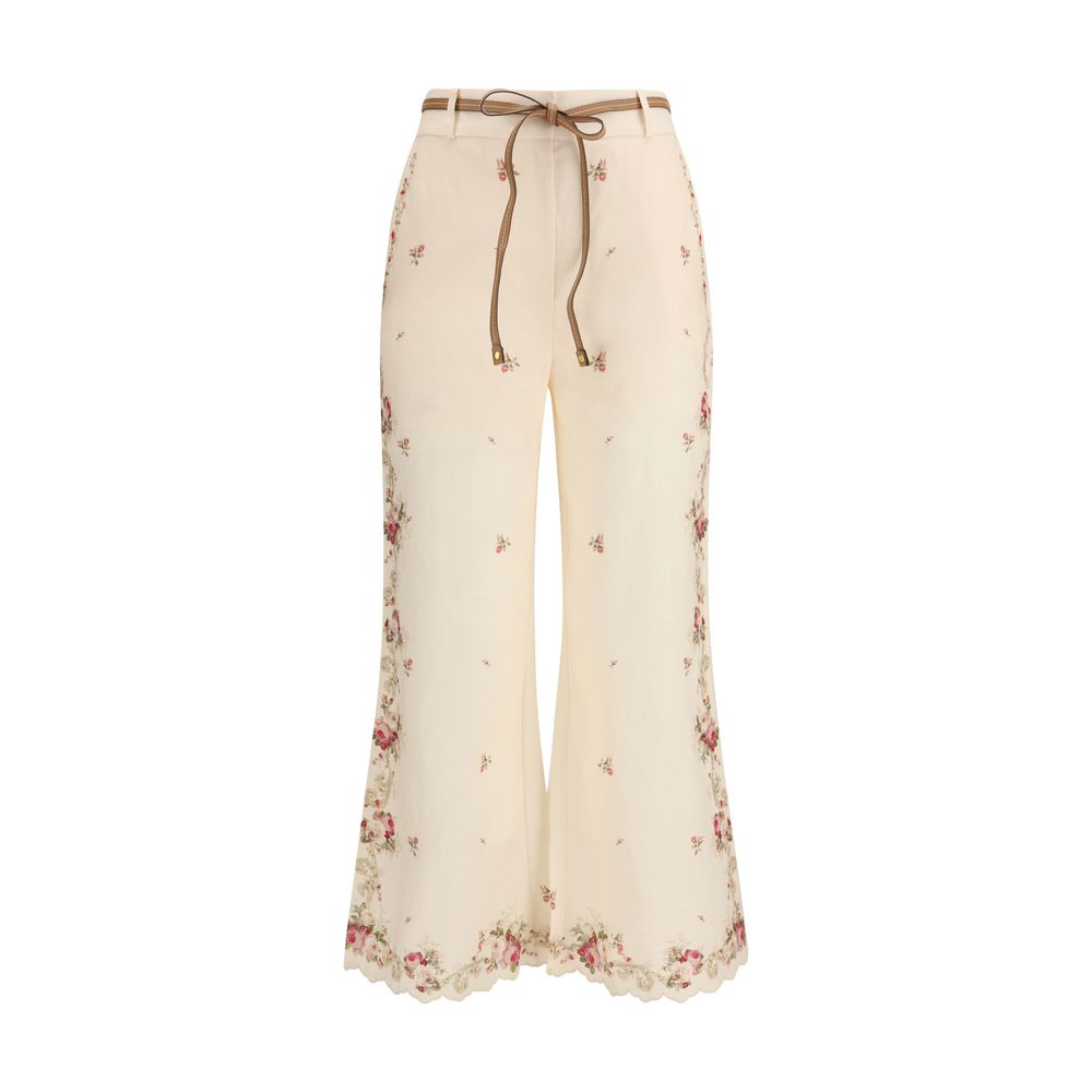 Zimmermann Beige Cotton Flared Women's Pants