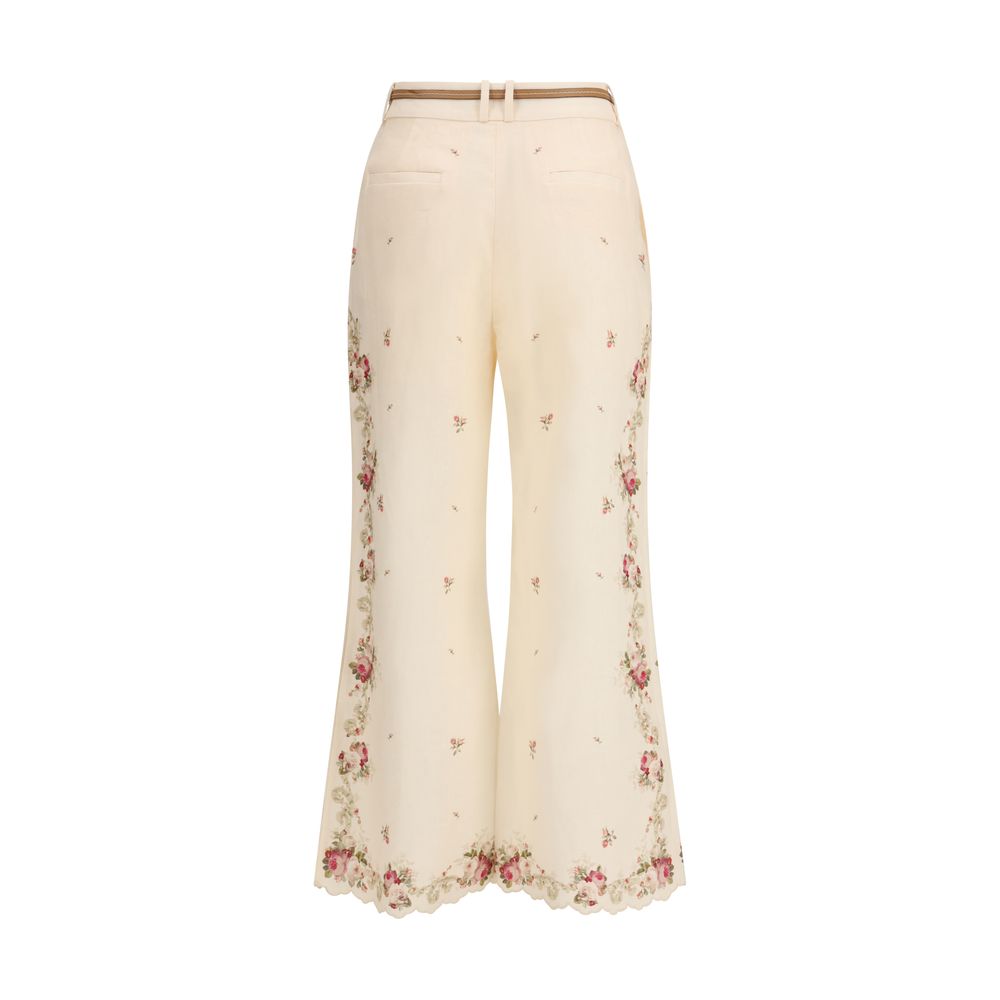 Zimmermann Beige Cotton Flared Women's Pants