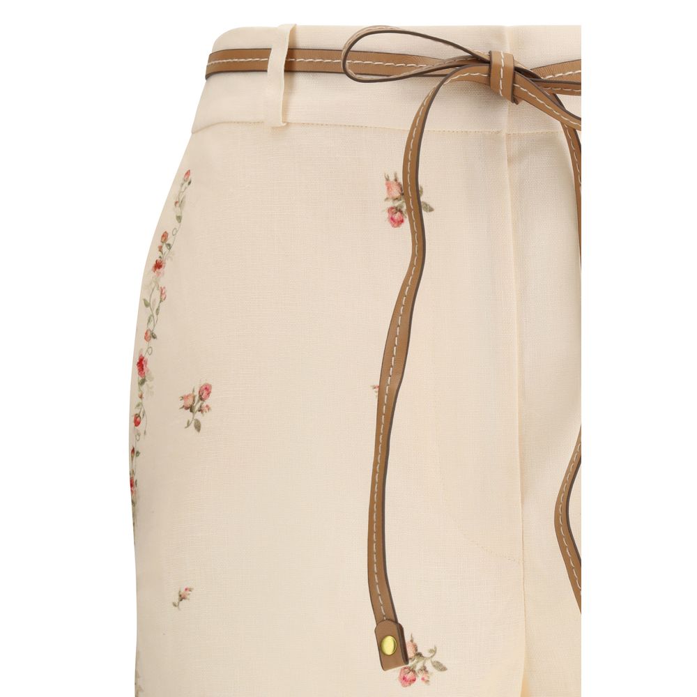 Zimmermann Beige Cotton Flared Women's Pants