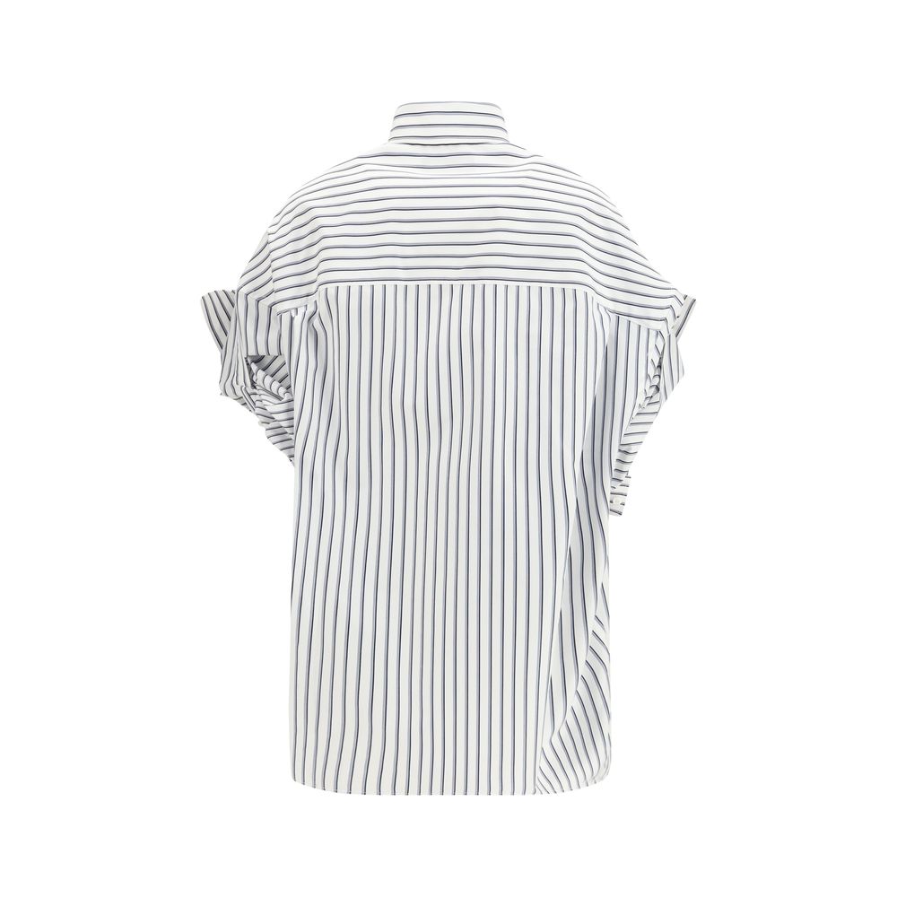Balenciaga White Cotton Shortsleeve Women's Shirt