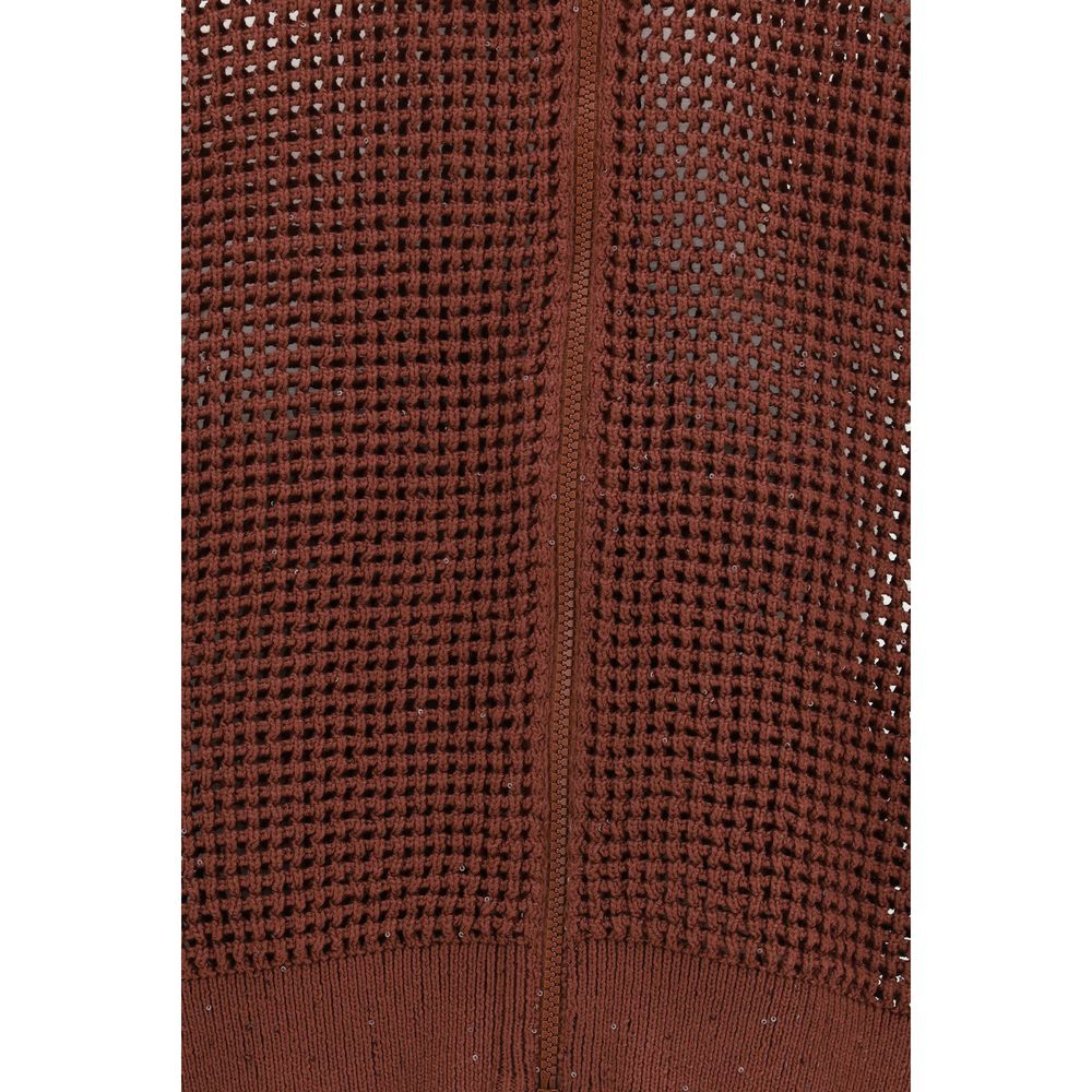 Brunello Cucinelli Bordeaux Cotton Women's Sweatshirt