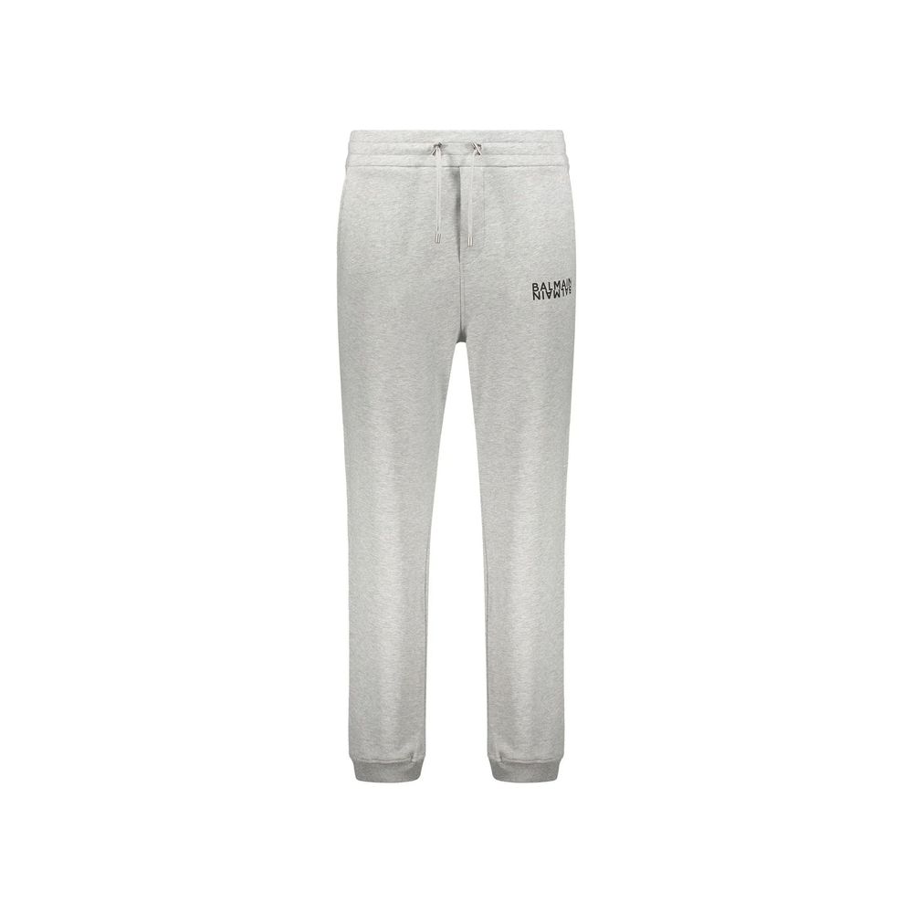 Balmain Gray Cotton Joggers (Workout Men's Pants)