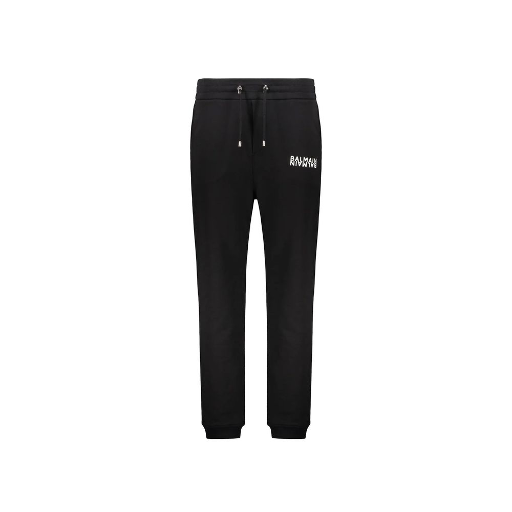 Balmain Black Cotton Joggers (Workout Men's Pants)