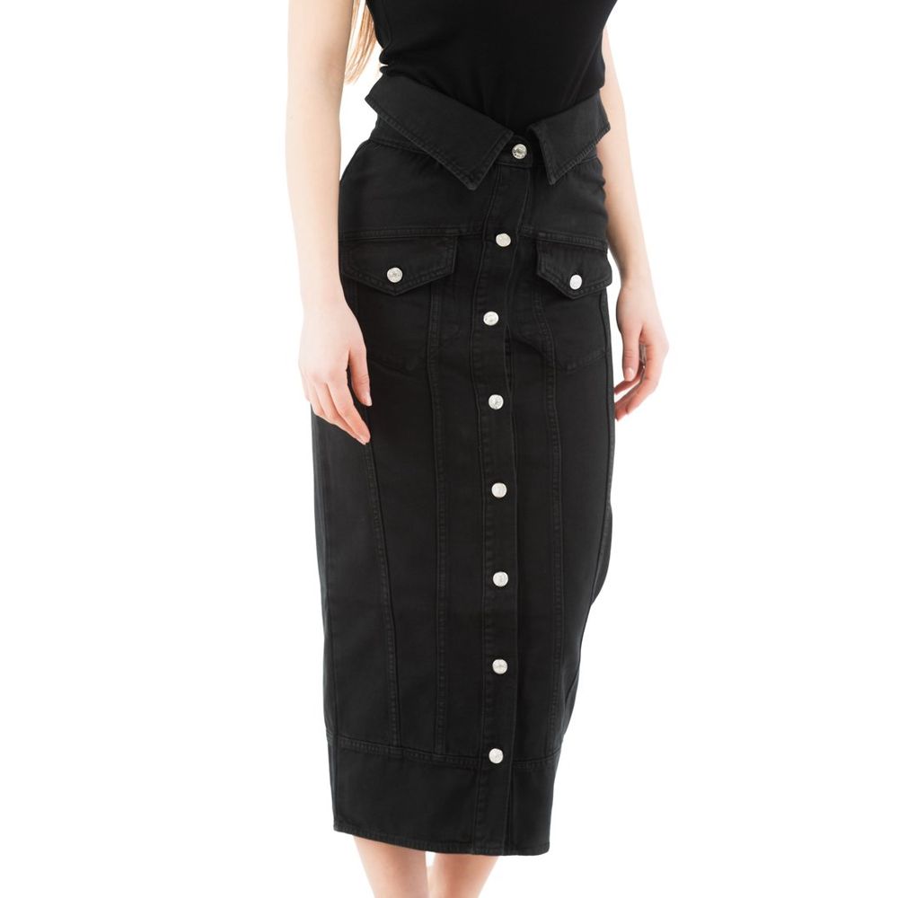 Moschino Black Cotton Midi Women's Skirt