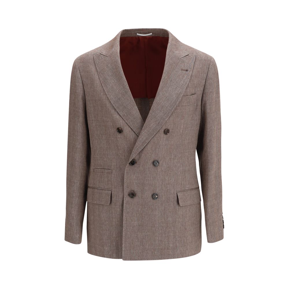 Brunello Cucinelli Brown Linen Men's Blazer