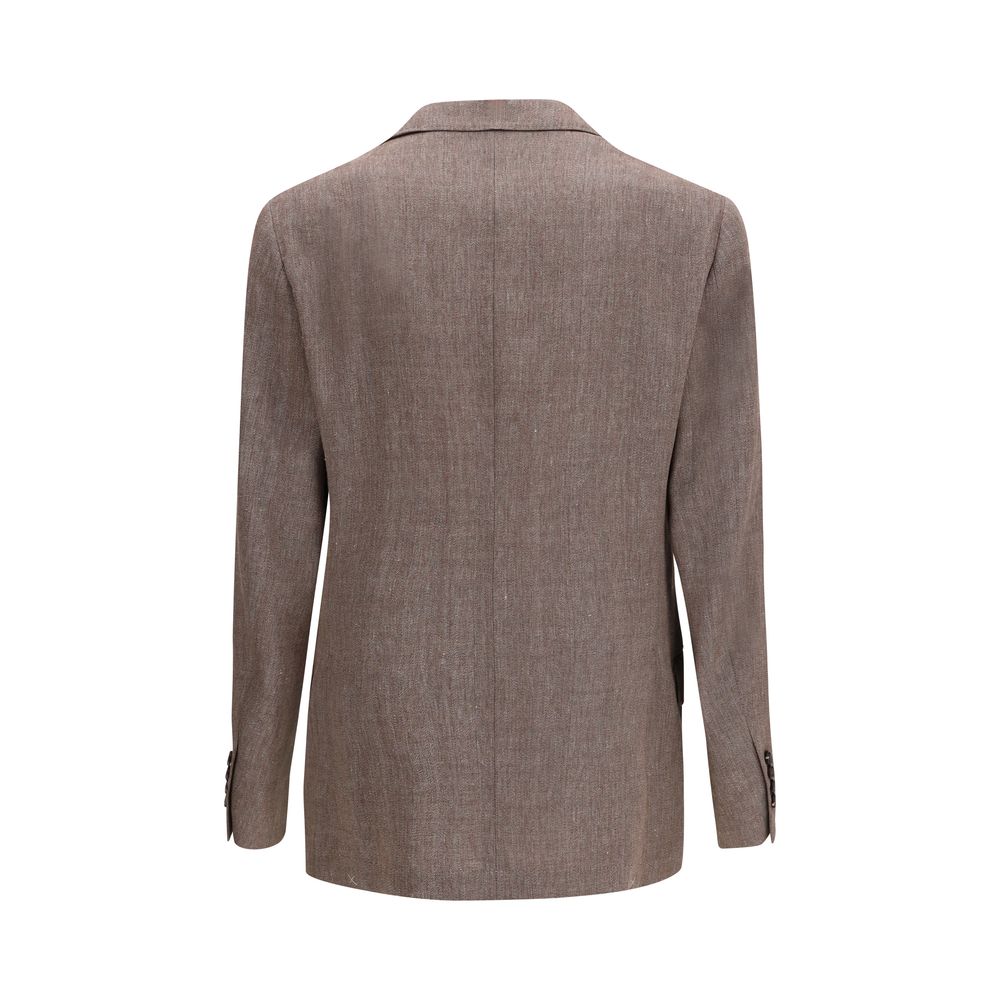 Brunello Cucinelli Brown Linen Men's Blazer