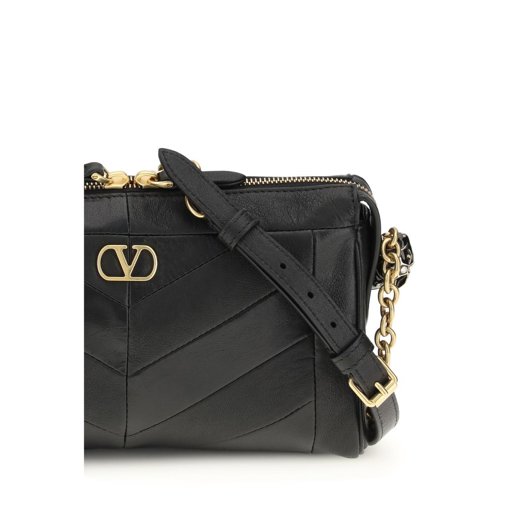 Valentino Garavani Black Lamb Ovis Aries Aries Shoulder Women's Bag