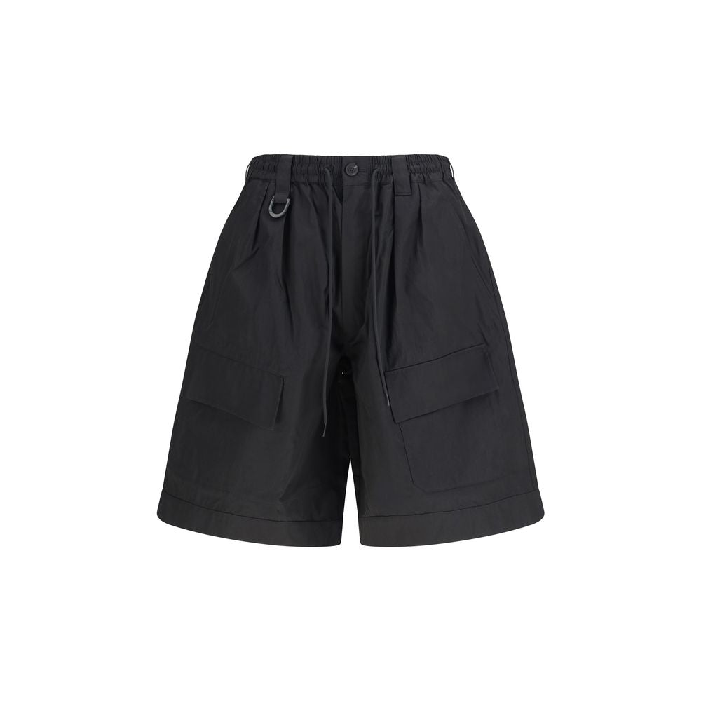 Y-3 Black Cotton Bermuda Men's Shorts