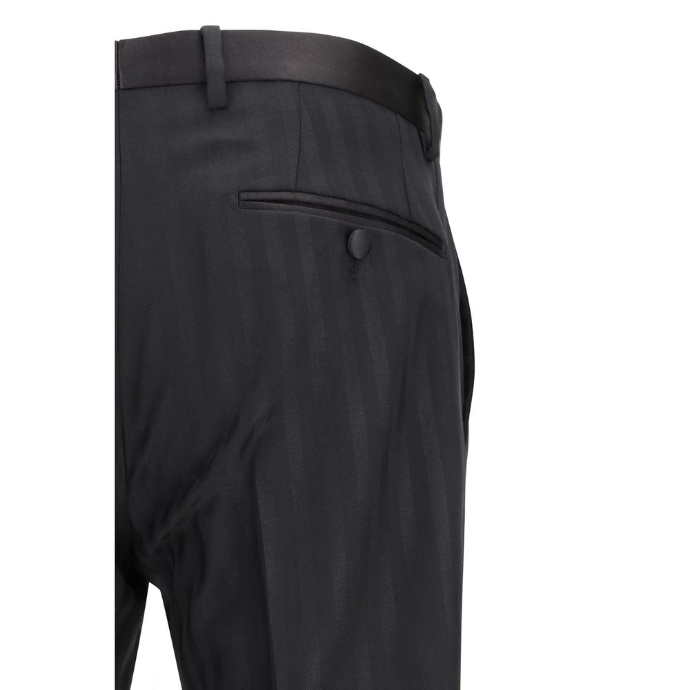 Dolce & Gabbana Black Wool Oves Aries Dress Men's Pants