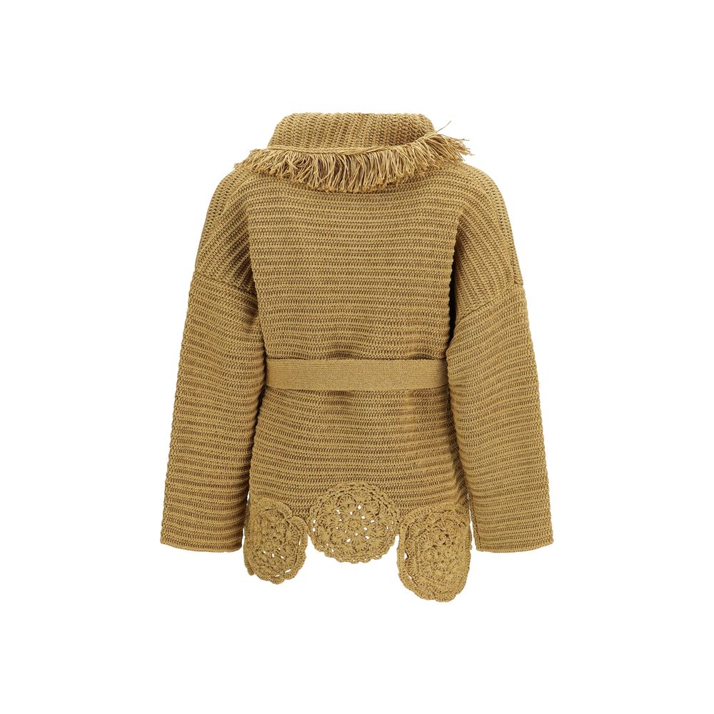 Alanui Gold Polyester Women's Cardigan