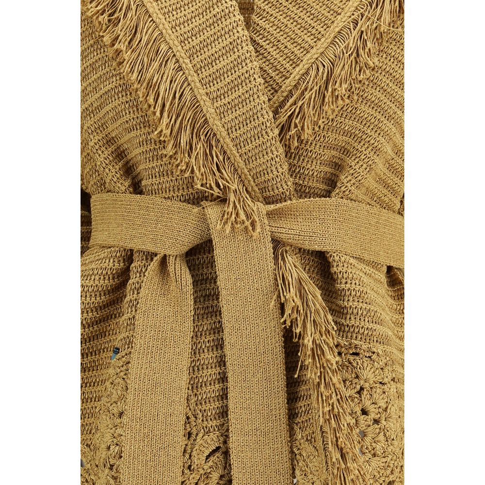 Alanui Gold Polyester Women's Cardigan