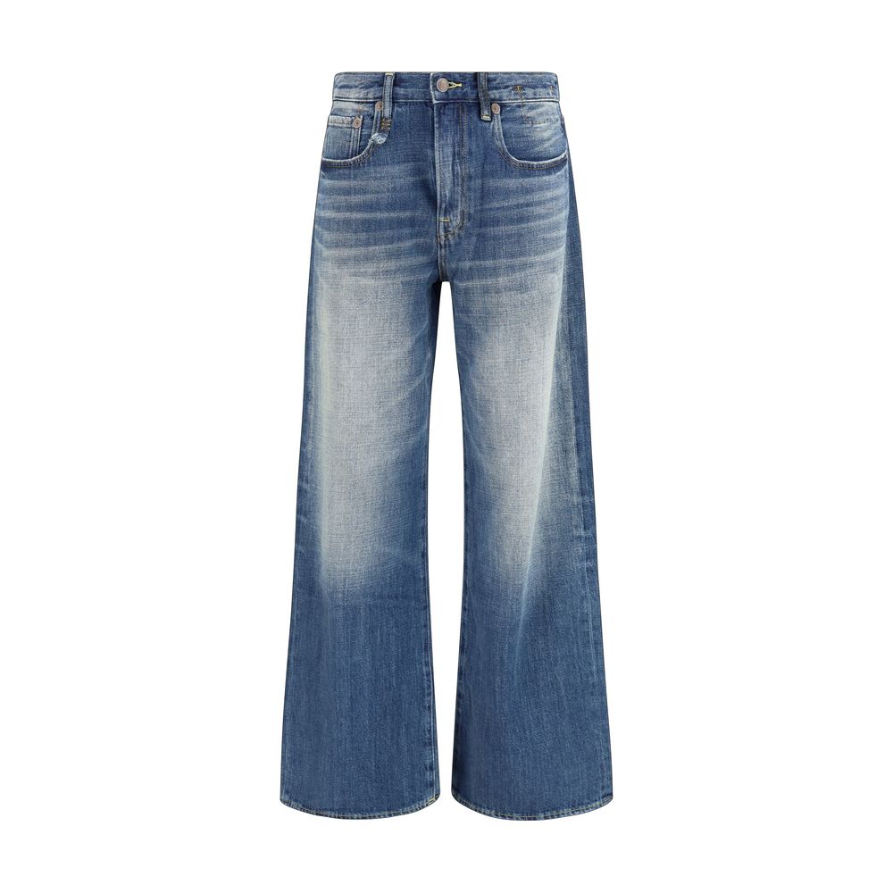 R13 Blue Cotton Relaxed Fit Women's Jeans
