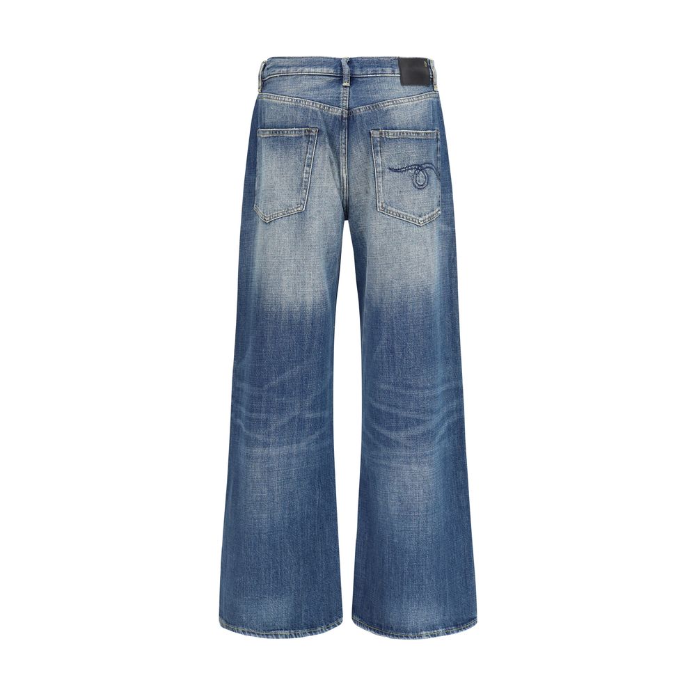 R13 Blue Cotton Relaxed Fit Women's Jeans
