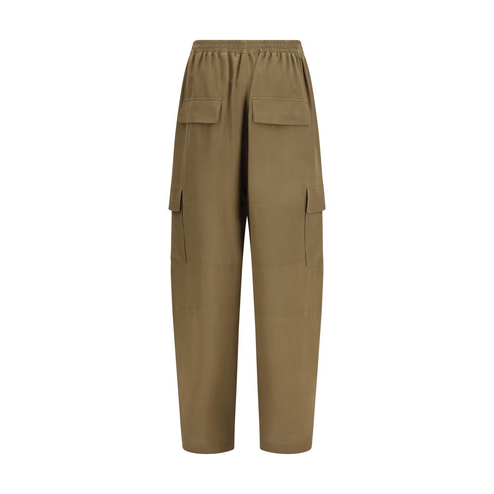 Petar Petrov Brown Silk Cargo Women's Pants