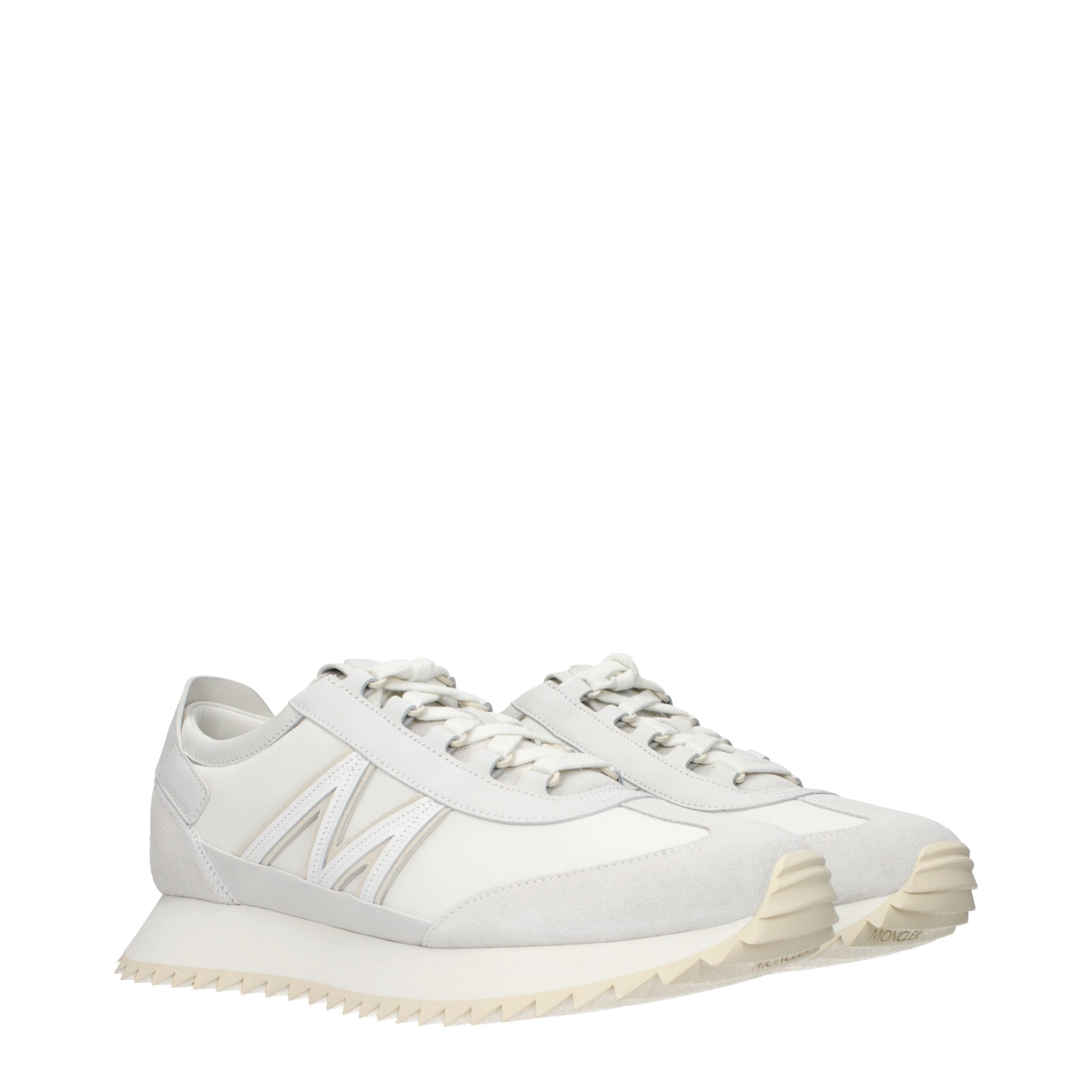 Moncler White Leather Athletic Men's Sneakers