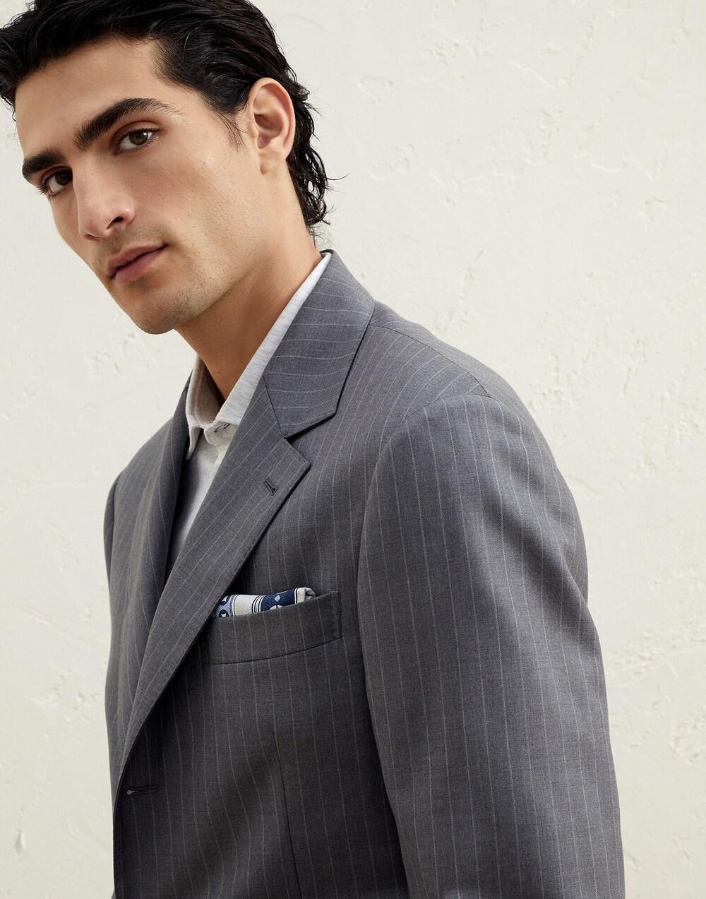 Brunello Cucinelli Bicolor Silk Pocket Men's Square