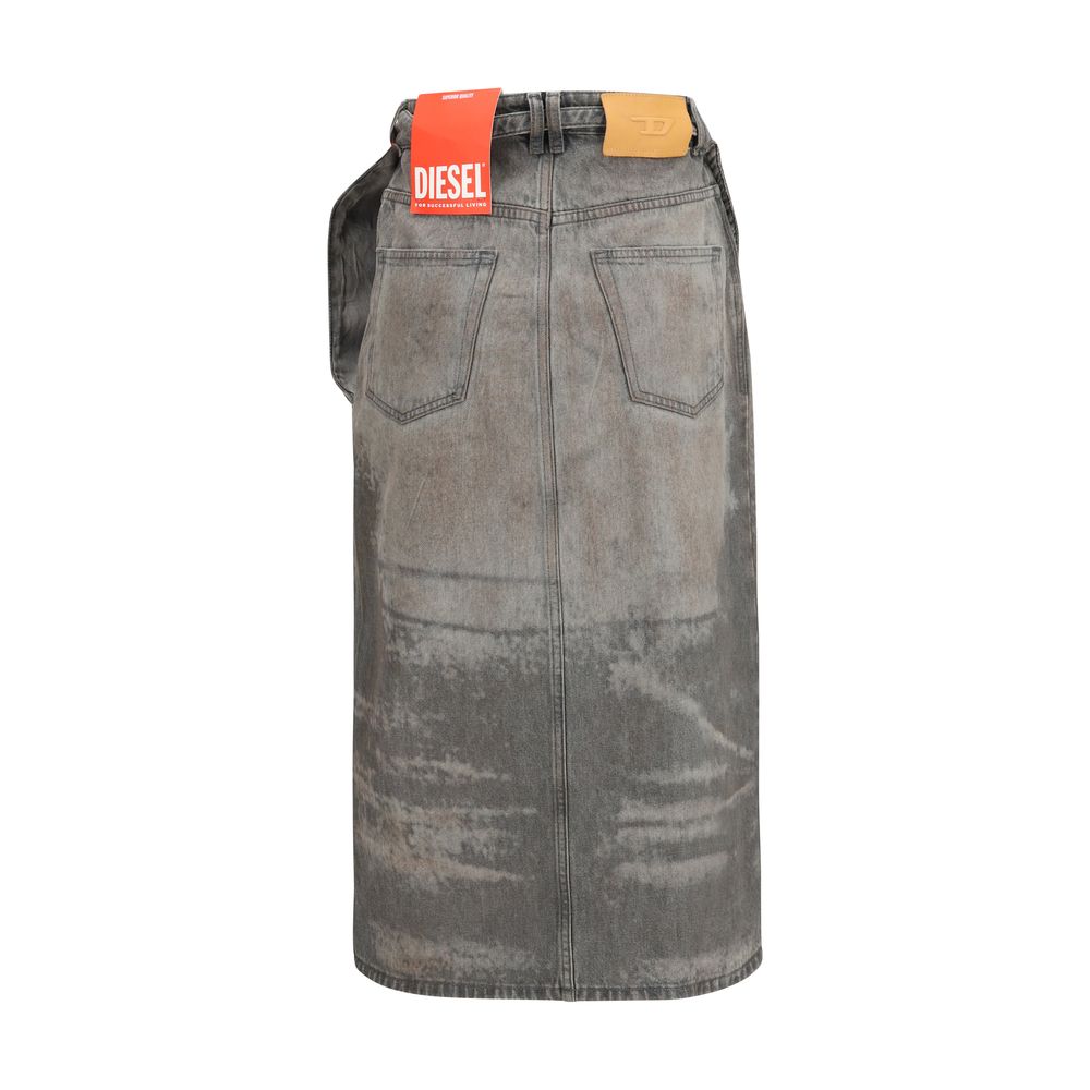 Diesel Gray Lyocell Midi Women's Skirt