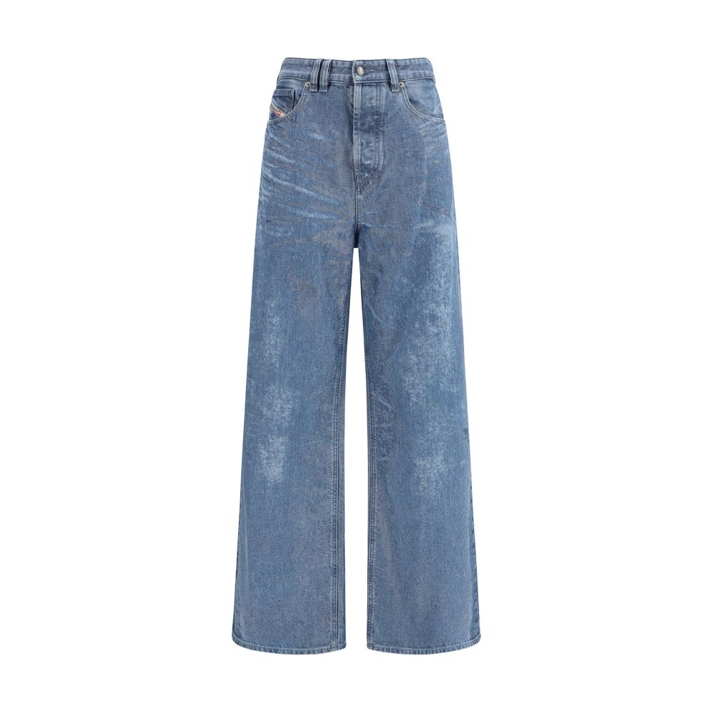 Diesel Blue Cotton Relaxed Fit Women's Jeans