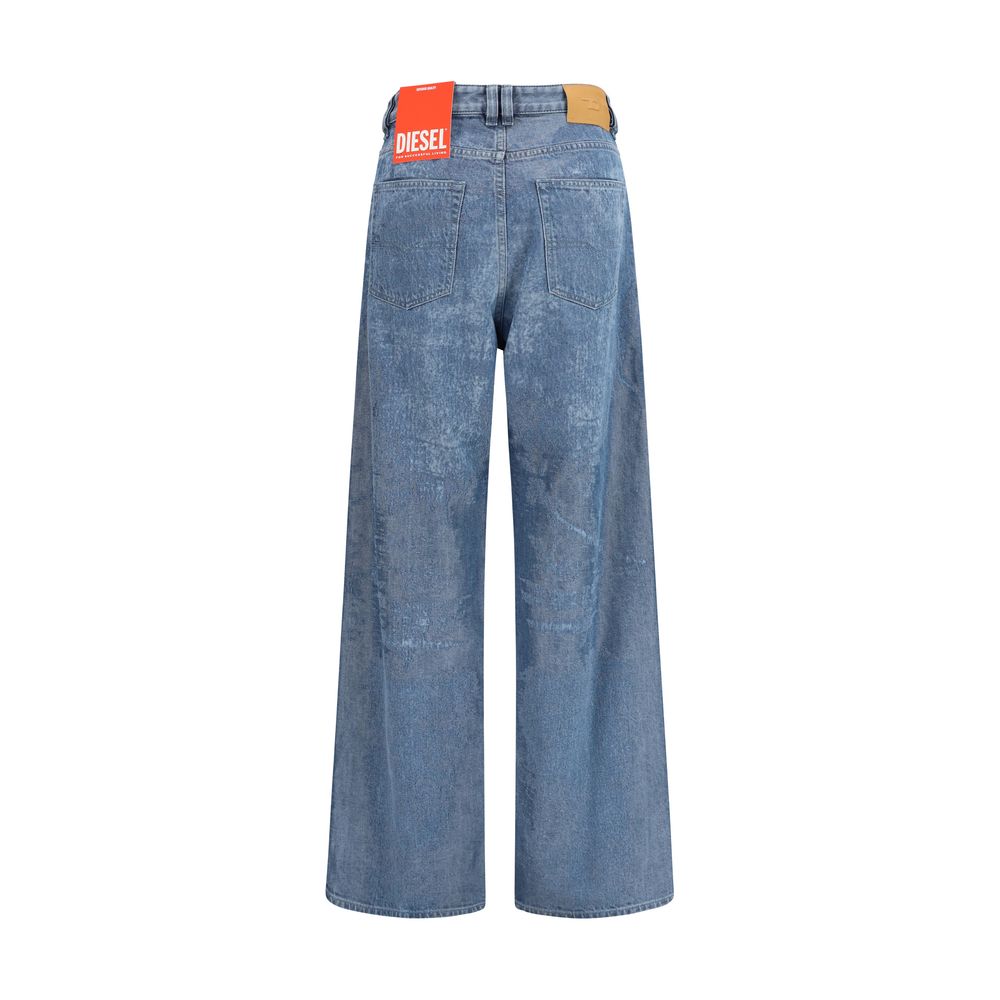 Diesel Blue Cotton Relaxed Fit Women's Jeans