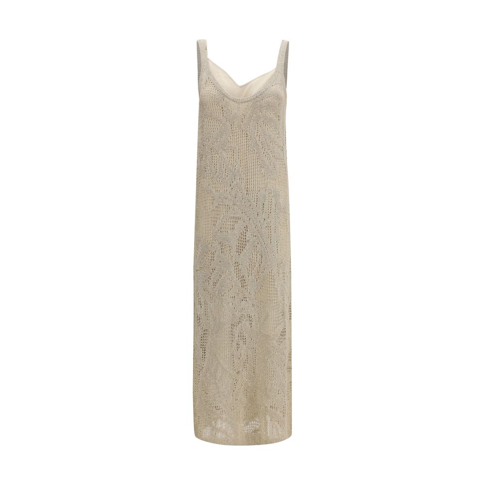 Brunello Cucinelli Beige Linen Casual Women's Dress