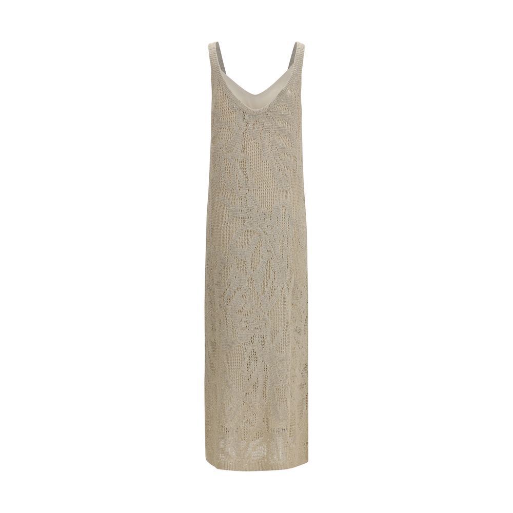 Brunello Cucinelli Beige Linen Casual Women's Dress