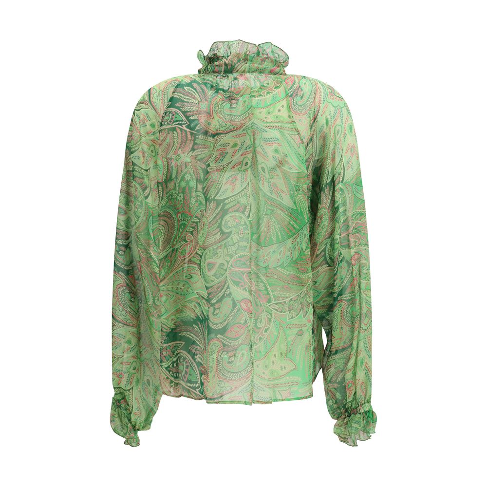 Etro Bicolor Silk Pattern Women's Shirt