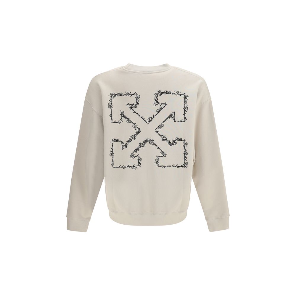 Off-White Beige Cotton Men's Sweatshirt