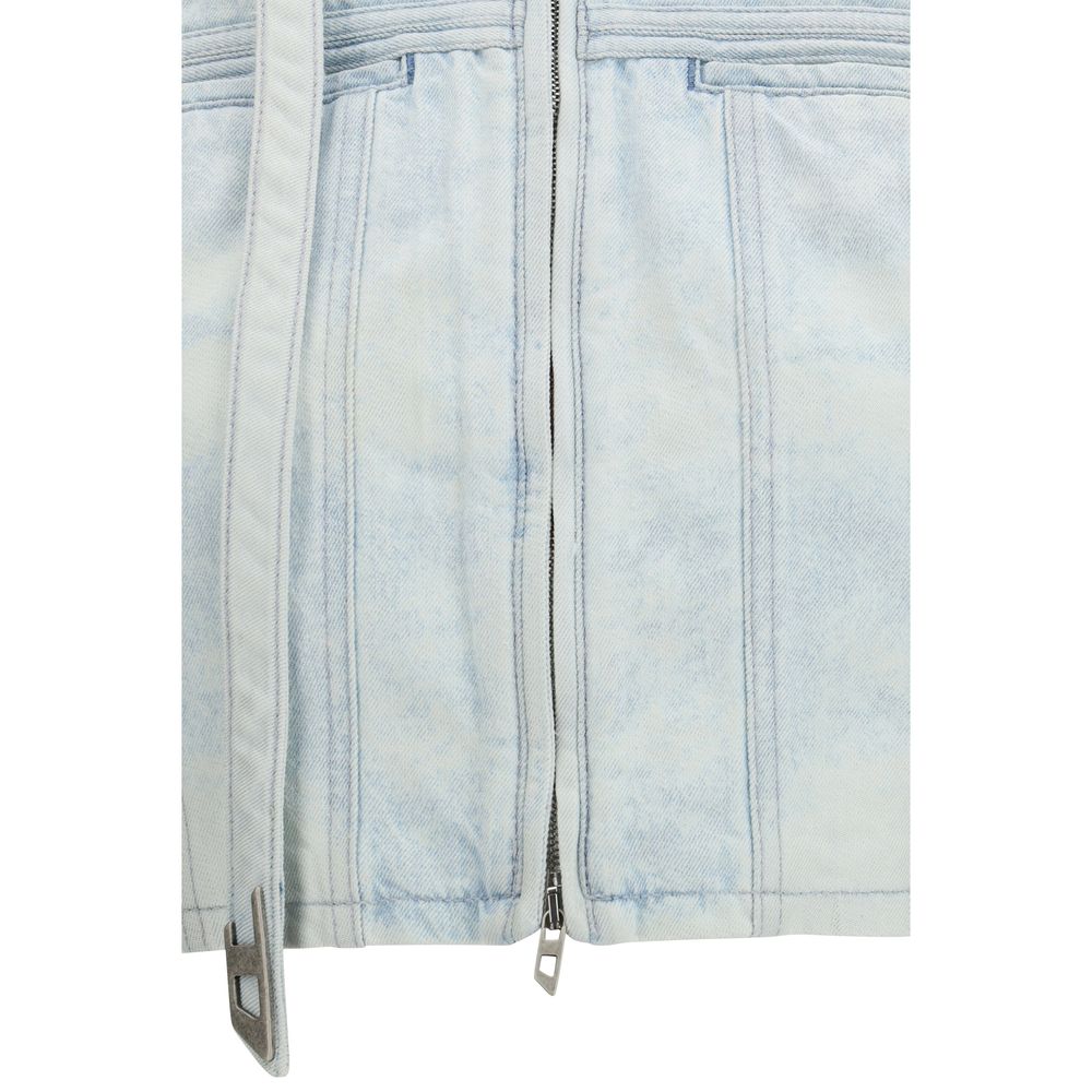 Diesel Blue Cotton Biker Women's Jacket
