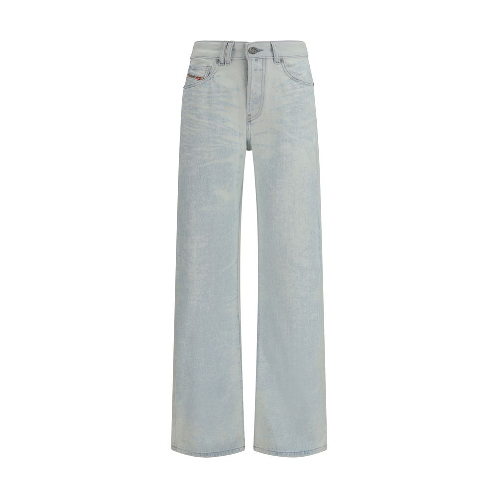 Diesel Blue Cotton Straight-Leg Women's Jeans
