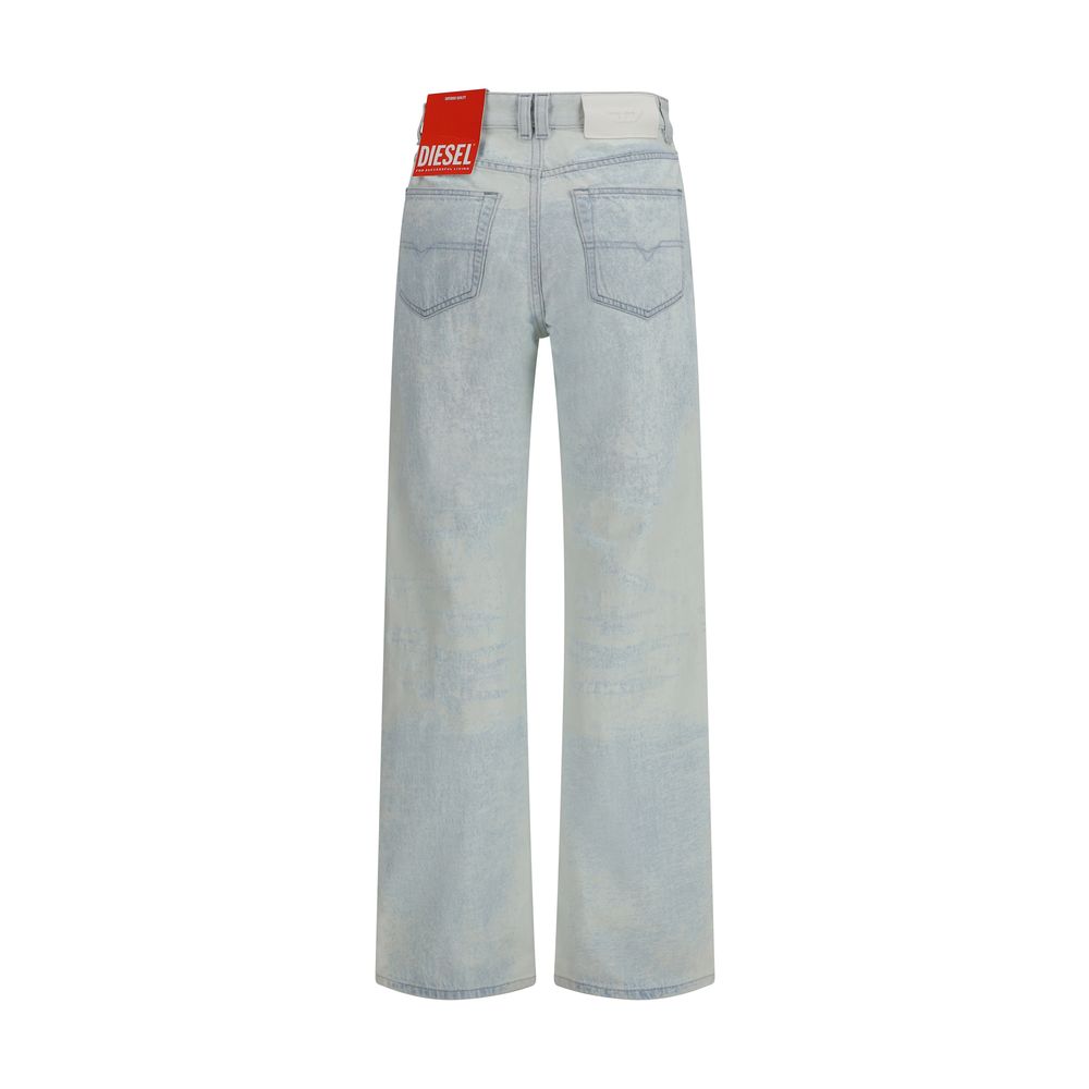 Diesel Blue Cotton Straight-Leg Women's Jeans