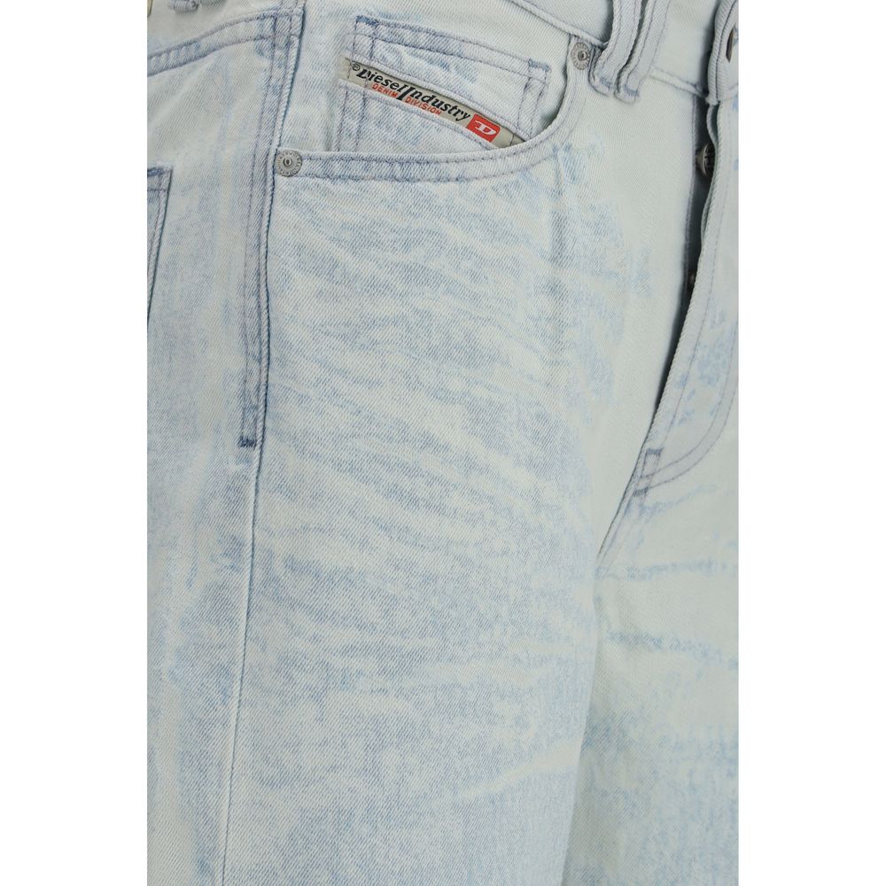 Diesel Blue Cotton Straight-Leg Women's Jeans