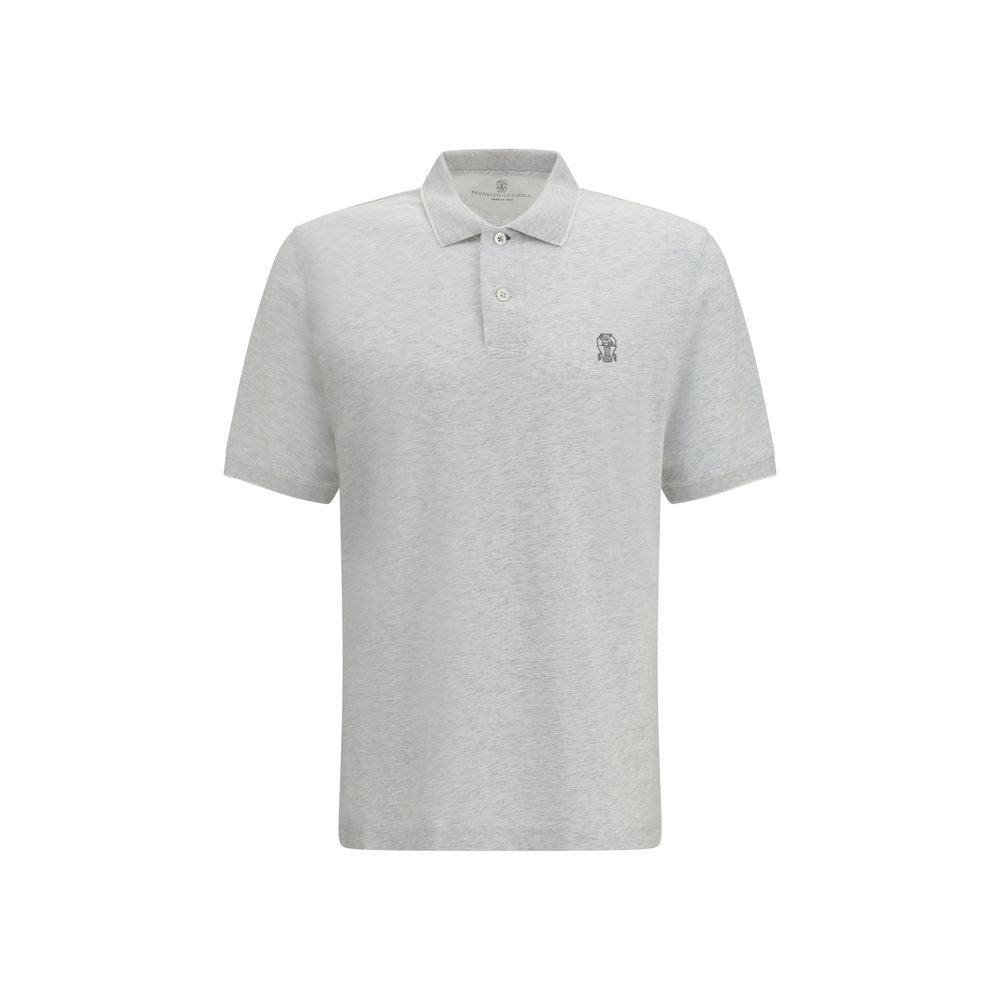 Brunello Cucinelli Gray Cotton Polo Men's Shirt