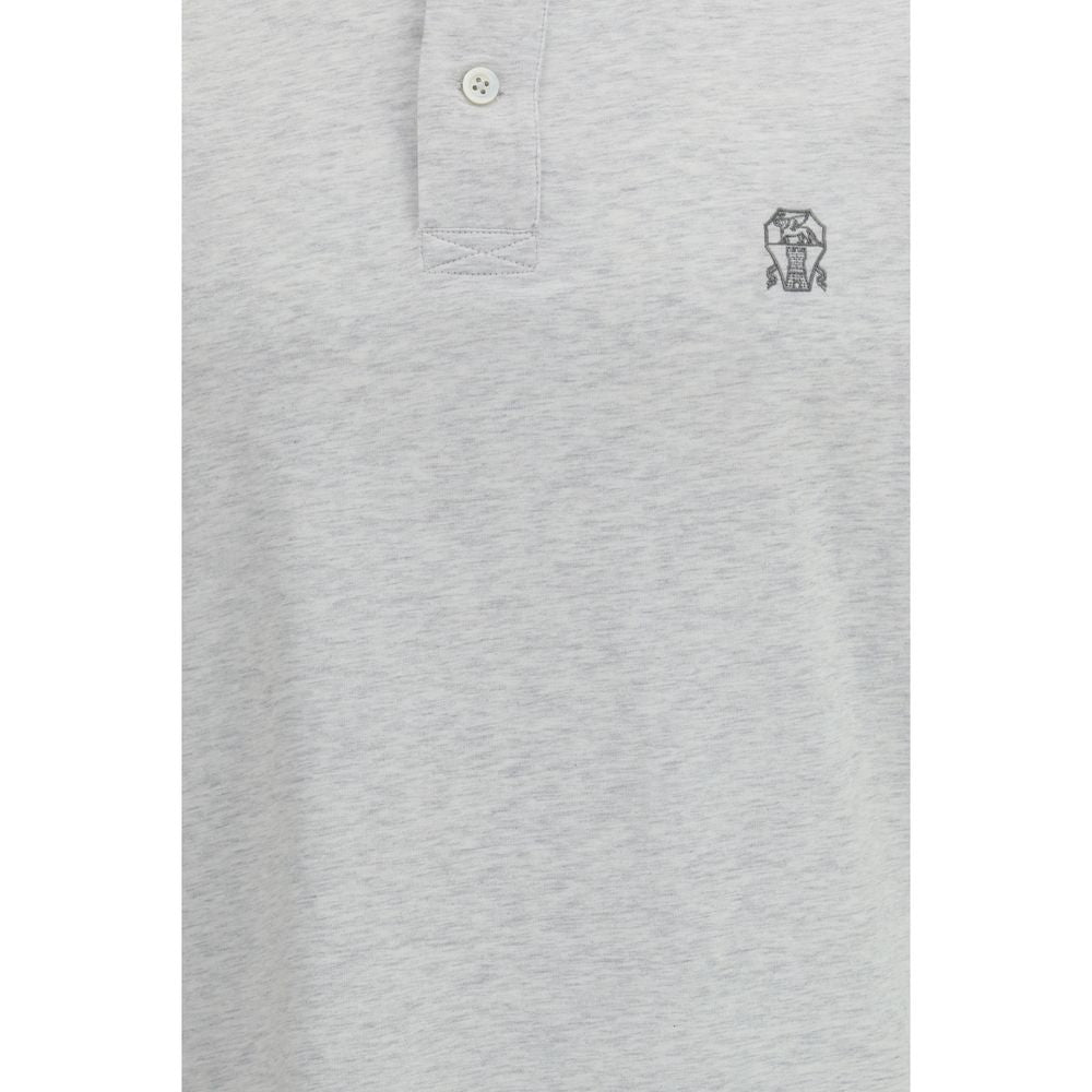 Brunello Cucinelli Gray Cotton Polo Men's Shirt