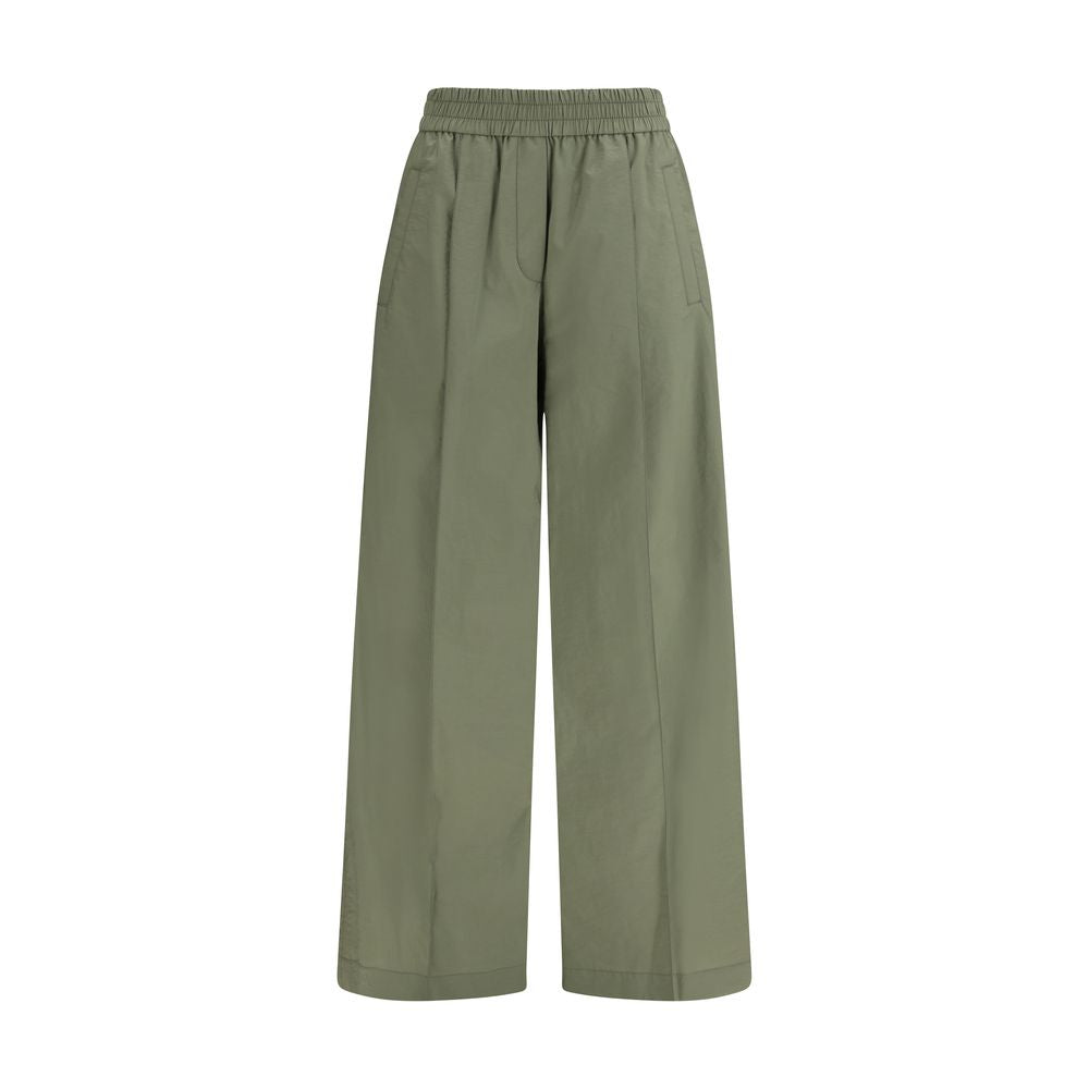 Brunello Cucinelli Bicolor Cotton Casual Women's Pants