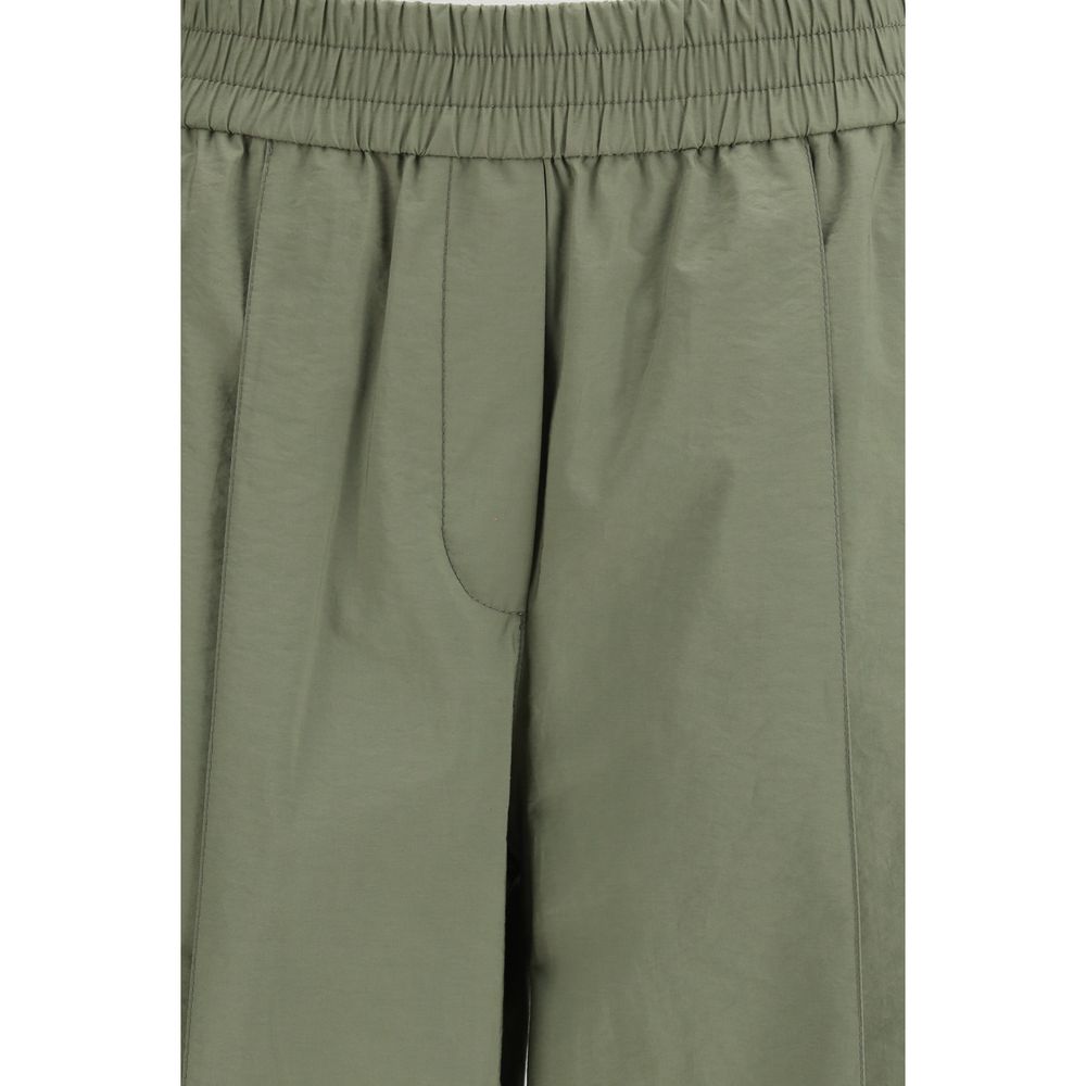 Brunello Cucinelli Bicolor Cotton Casual Women's Pants